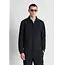 Antony Morato Antony Morato MMCO00966-FA600297 Black regular-fit coat in bi-stretch fabric with logo on metal badge