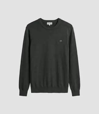 Antony Morato long-sleeve crew-neck sweater in super-soft viscose with metal logo on rubber patch - Slim Fit