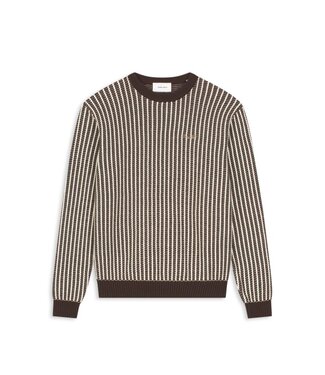 PurePath (by PureWhite) Ladderstitch Sweater Dark Brown - Regular Fit
