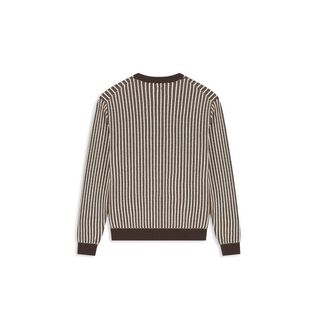 PurePath (by PureWhite) PurePath 26030803 Ladderstitch Sweater Dark Brown - Regular Fit