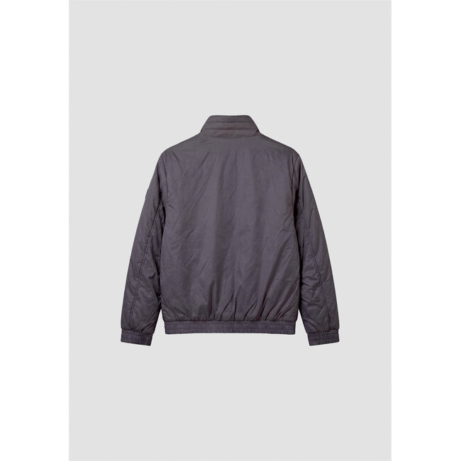 Antony Morato Antony Morato MMCO01017-FA600275 coat in padded shioze nylon with logo on rubber patch Steel Grey - Regular Fit