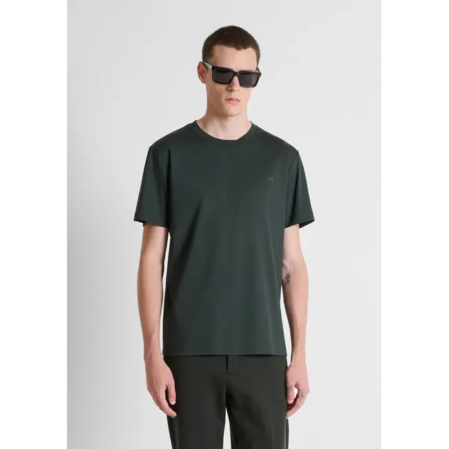 Antony Morato Antony Morato MMKS02727-FA100282 t-shirt in cotton jersey with print Forest Green - Regular Fit
