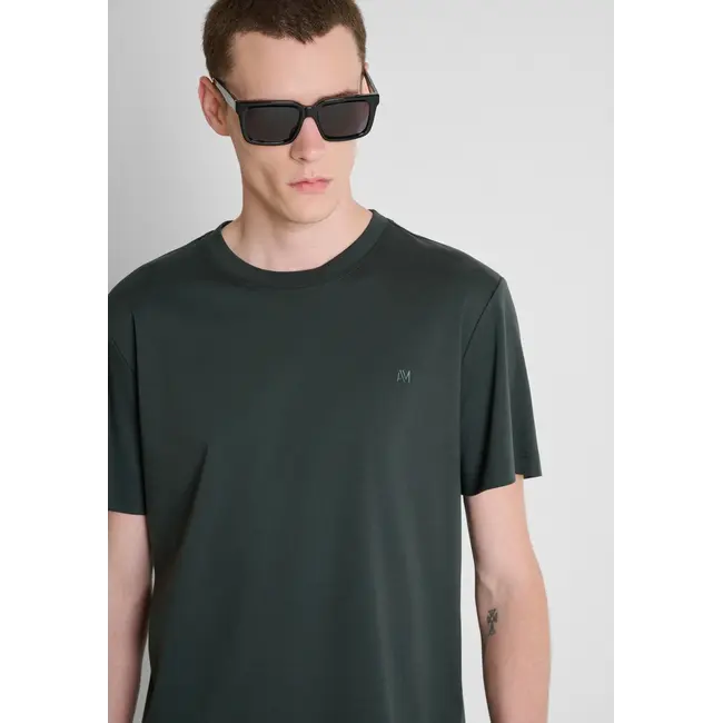 Antony Morato Antony Morato MMKS02727-FA100282 t-shirt in cotton jersey with print Forest Green - Regular Fit