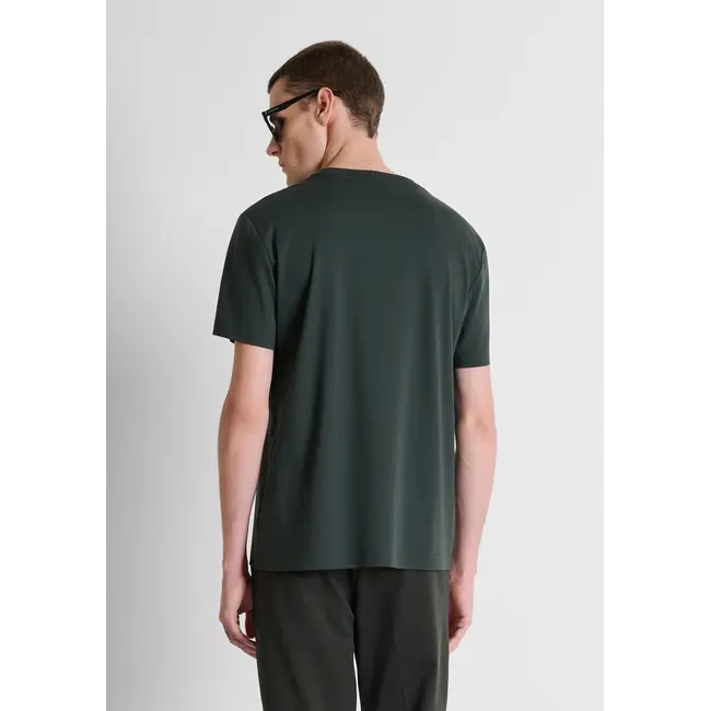 Antony Morato Antony Morato MMKS02727-FA100282 t-shirt in cotton jersey with print Forest Green - Regular Fit