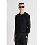 Antony Morato Antony Morato MMSW01659-YA500002 long-sleeve crew-neck sweater in super-soft viscose with metal logo on rubber patch Black - Slim Fit
