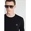 Antony Morato Antony Morato MMSW01659-YA500002 long-sleeve crew-neck sweater in super-soft viscose with metal logo on rubber patch Black - Slim Fit