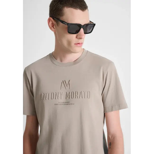 Antony Morato Antony Morato MMKS02730-FA100240 t-shirt in cotton jersey with print on front - Regular Fit