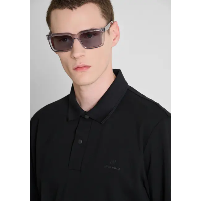 Antony Morato Antony Morato MMKL00337-FA100283 POLO REGULAR FIT IN KNIT STRETCH PIQUET WITH FOAM LOGO PRINT ON HEART - Regular Fit