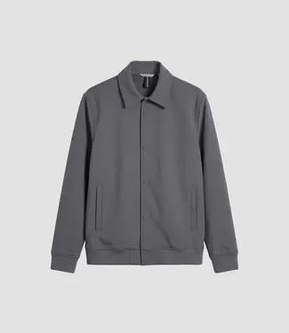 Antony Morato Grey regular-fit coat in bi-stretch fabric with logo on metal badge