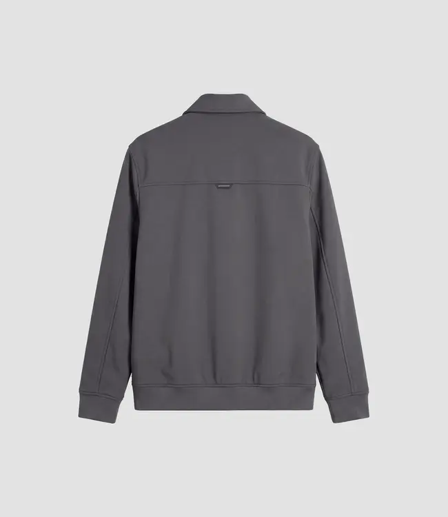 Antony Morato Antony Morato MMCO00966-FA600297 Grey regular-fit coat in bi-stretch fabric with logo on metal badge