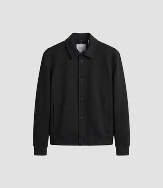 Antony Morato Black regular-fit coat in bi-stretch fabric with logo on metal badge