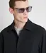 Antony Morato Antony Morato MMCO00966-FA600297 Black regular-fit coat in bi-stretch fabric with logo on metal badge