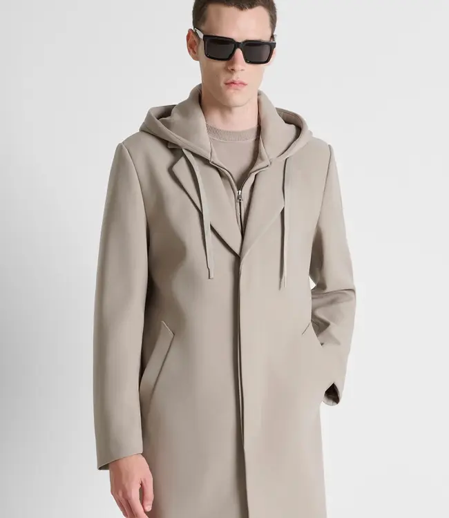 Antony Morato Antony Morato Grit regular-fit coat in viscose twill with detachable part