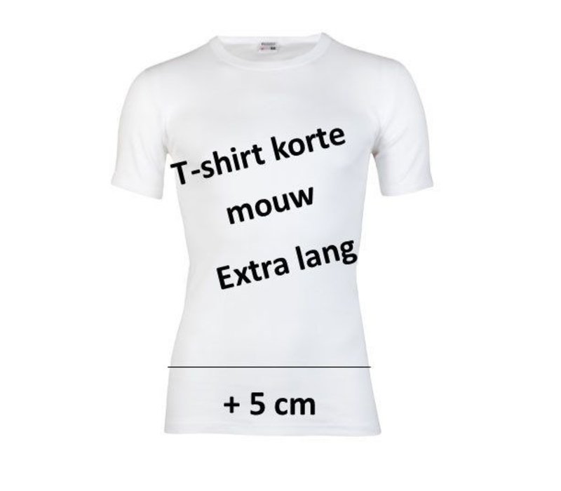 heren T-shirt extra lang M3000 wit