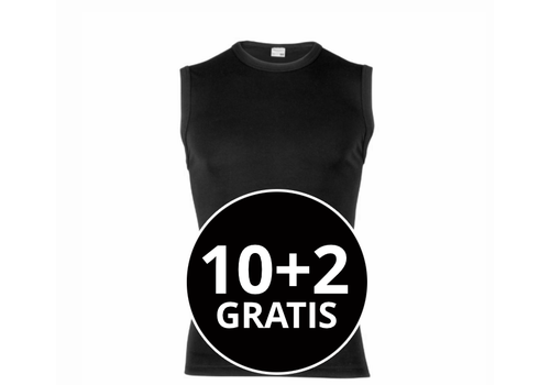 Beeren Heren Extra Lang Mouwloos Shirt Zwart Mega voordeelpack