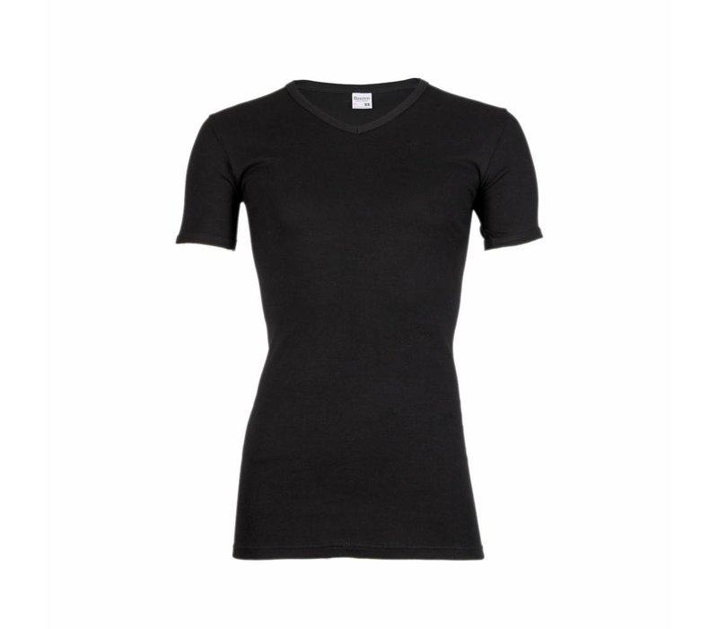 Beeren Heren V-Hals T-Shirt Extra Lang M3000 Zwart Mega voordeelpack