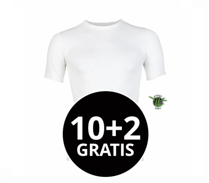 Heren Bamboo T-Shirt Wit Mega Voordeelpack