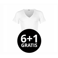 Beeren Heren T-Shirt Diepe V-Hals M3000 Wit voordeelpack