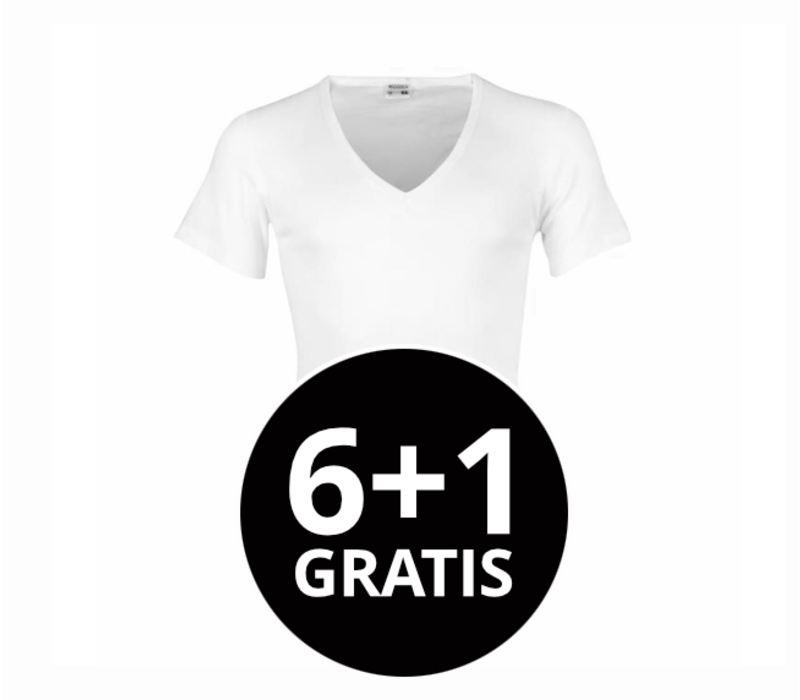 Beeren Heren T-Shirt Diepe V-Hals M3000 Wit voordeelpack
