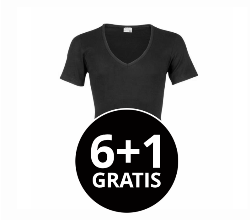 Beeren Heren T-Shirt Diepe V-Hals M3000 Zwart voordeelpack