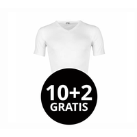 Beeren Heren T-Shirt V-Hals M3000 Wit Mega voordeelpack