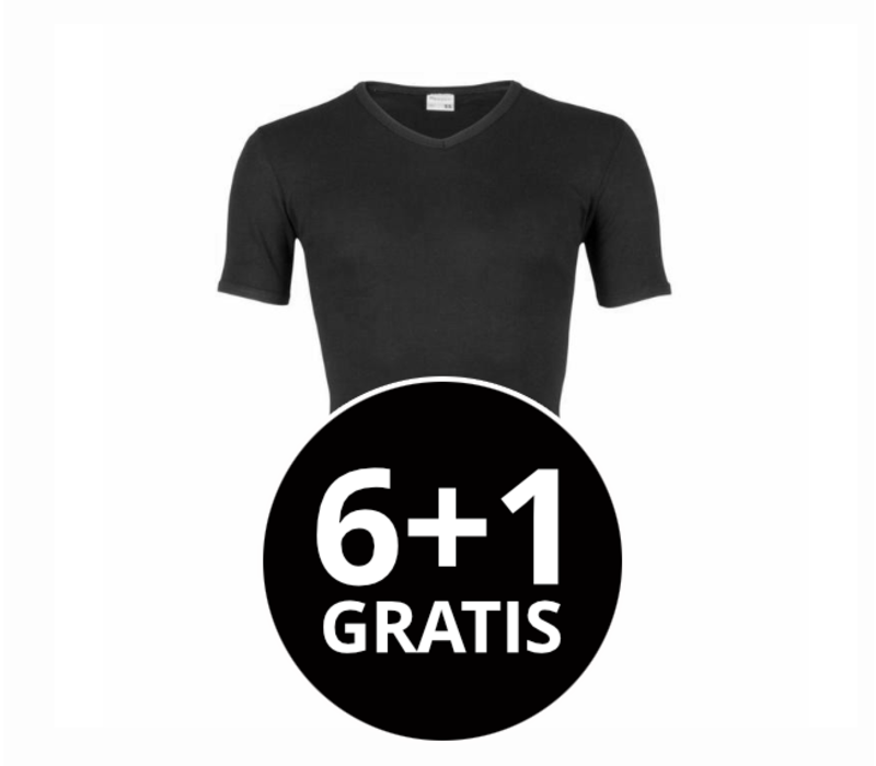 Beeren Heren T-Shirt V-Hals M3000 Zwart voordeelpack