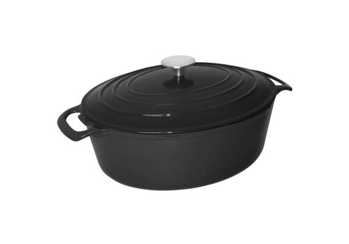  Vogue Ovale Braadpan Zwart 5ltr | 24x30cm 