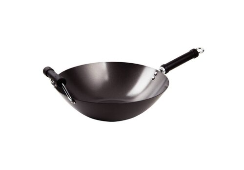  HorecaTraders Wok platte bodem | inductie geschikt | 36 cm Ì÷ 