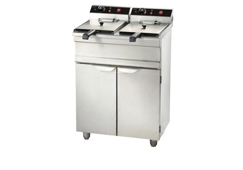  Combisteel Elektrische friteuse met onderkast - 2 x 13 Liter 