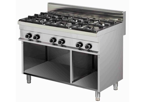  Combisteel Fornuis Gas Open Onderstel | 6 Branders 