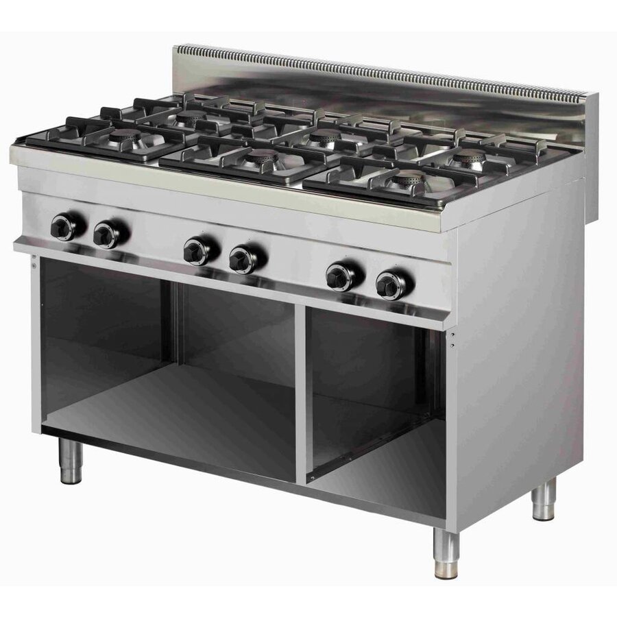 Fornuis Gas Open Onderstel | 6 Branders