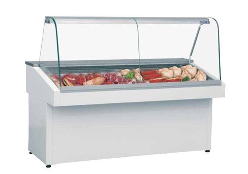  Combisteel Slager Vitrine | Gebogen Glas |118 x 150 x  76,5 cm 