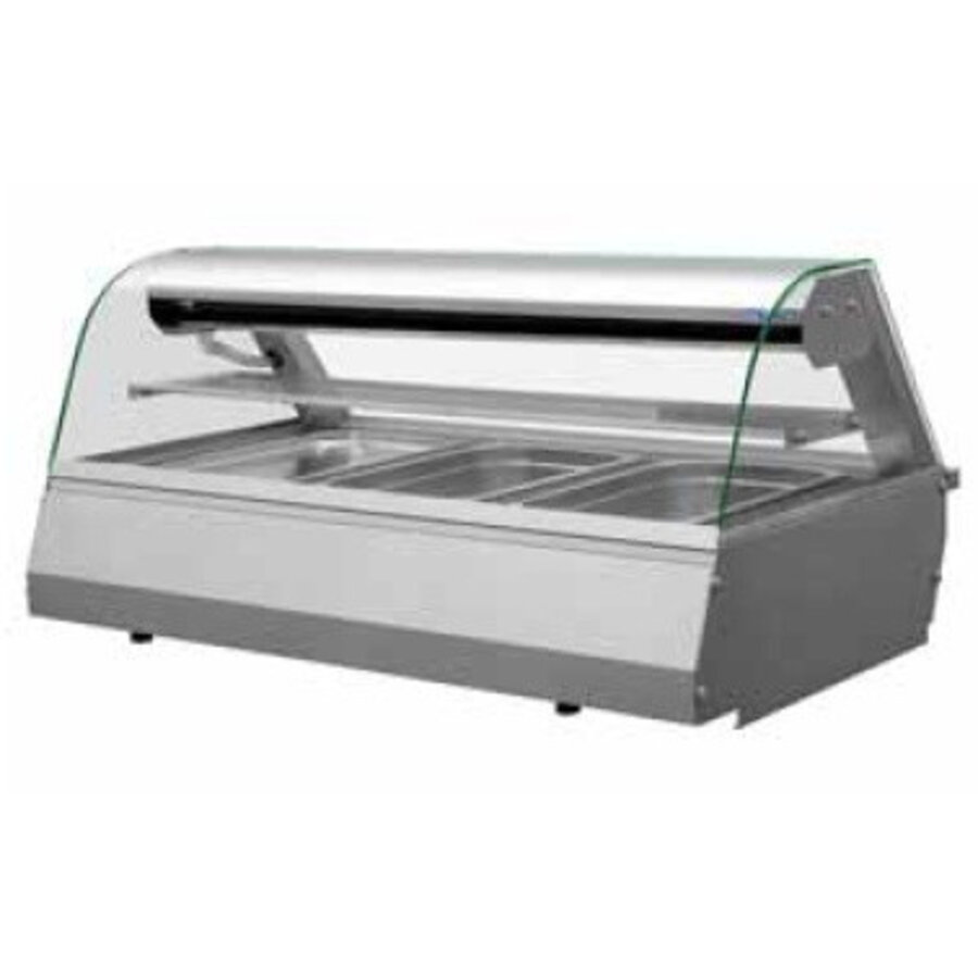 Opzetvitrine gekoeld 3/1 GN 132x77x61 cm (bxdxh)