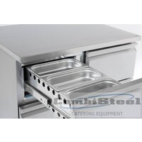 Gekoelde RVS werkbank met 4 laden | 90 x 70 x 87 cm