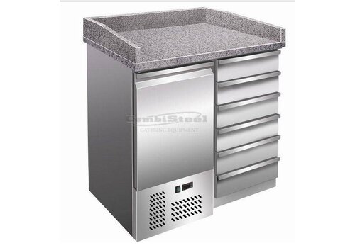  Combisteel Gekoelde pizzawerkbank 1 deurs - 6 Laden +2/+8å¼C 