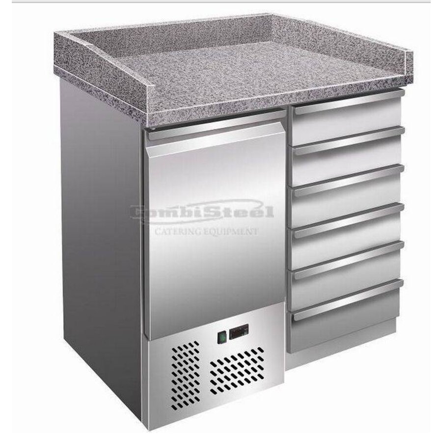 Gekoelde pizzawerkbank 1 deurs - 6 Laden +2/+8å¼C
