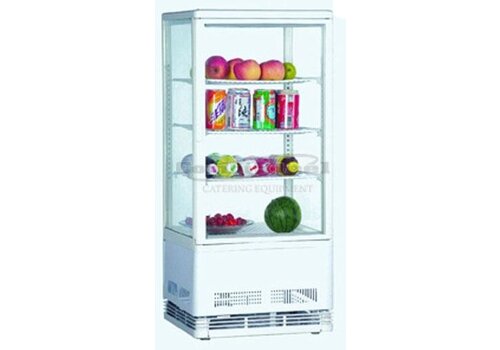  Combisteel Glazen koelvitrine wit 78 Liter - 3 Roosters 