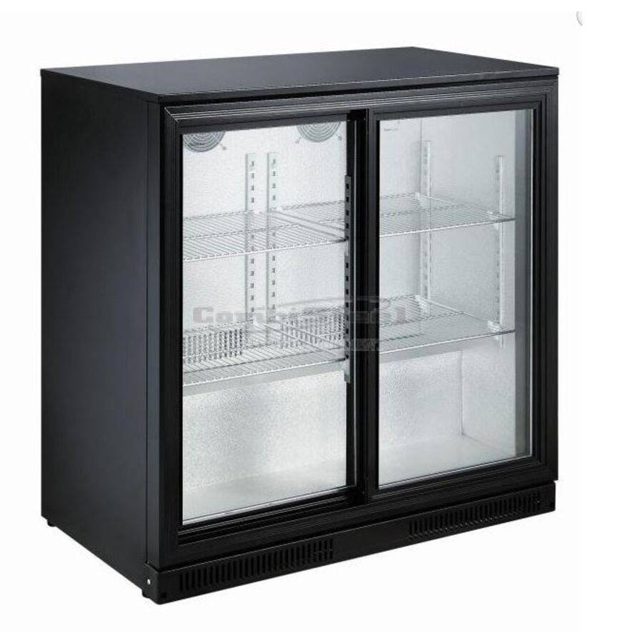 Bardisplay zwart 2 schuifdeuren 90x90x50 cm