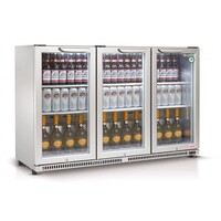 Barkoeler zilver met 3 klapdeuren 86,5 x 135,0 x 49,5