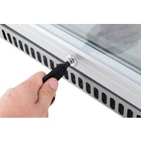 Barkoeler zilver met 3 klapdeuren 86,5 x 135,0 x 49,5