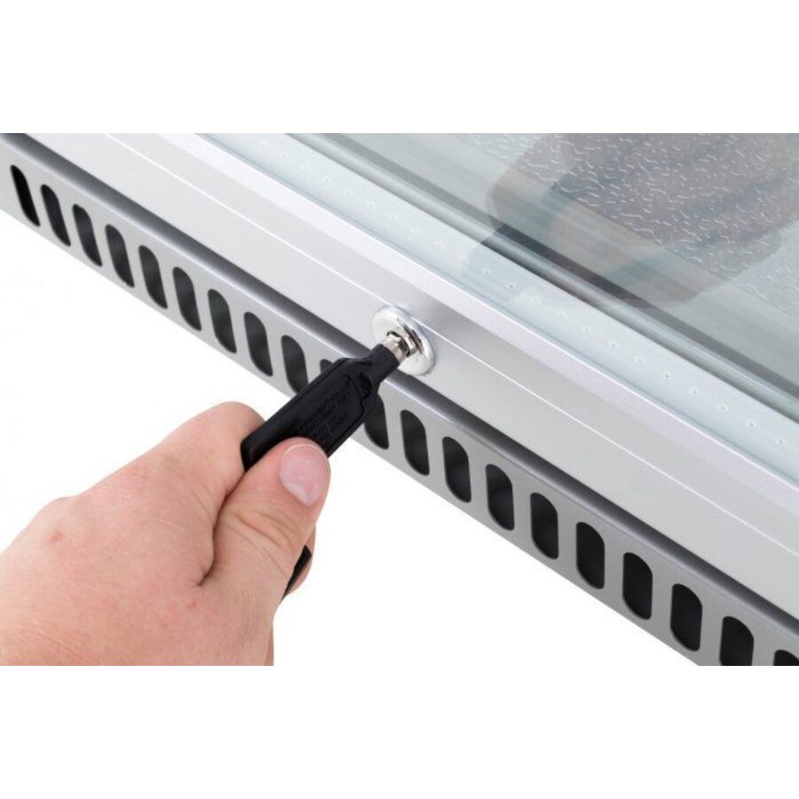 Barkoeler zilver met 3 klapdeuren 86,5 x 135,0 x 49,5