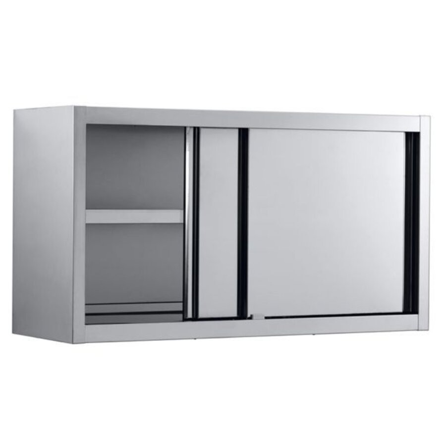 Wandkast RVS met schuifdeuren 100x40x65 cm