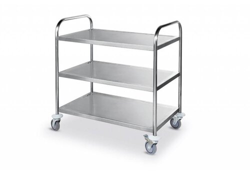  Combisteel RVS Serveerwagen met 3 schappen 94(h)x85x54cm 