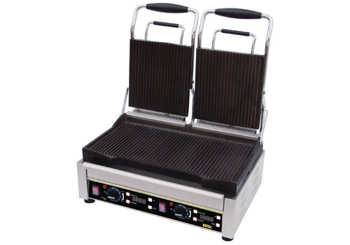  Buffalo Professionele Contactgrill dubbel - Geribbeld 