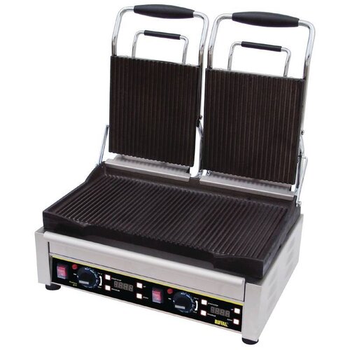  Buffalo Professionele Contactgrill dubbel - Geribbeld 