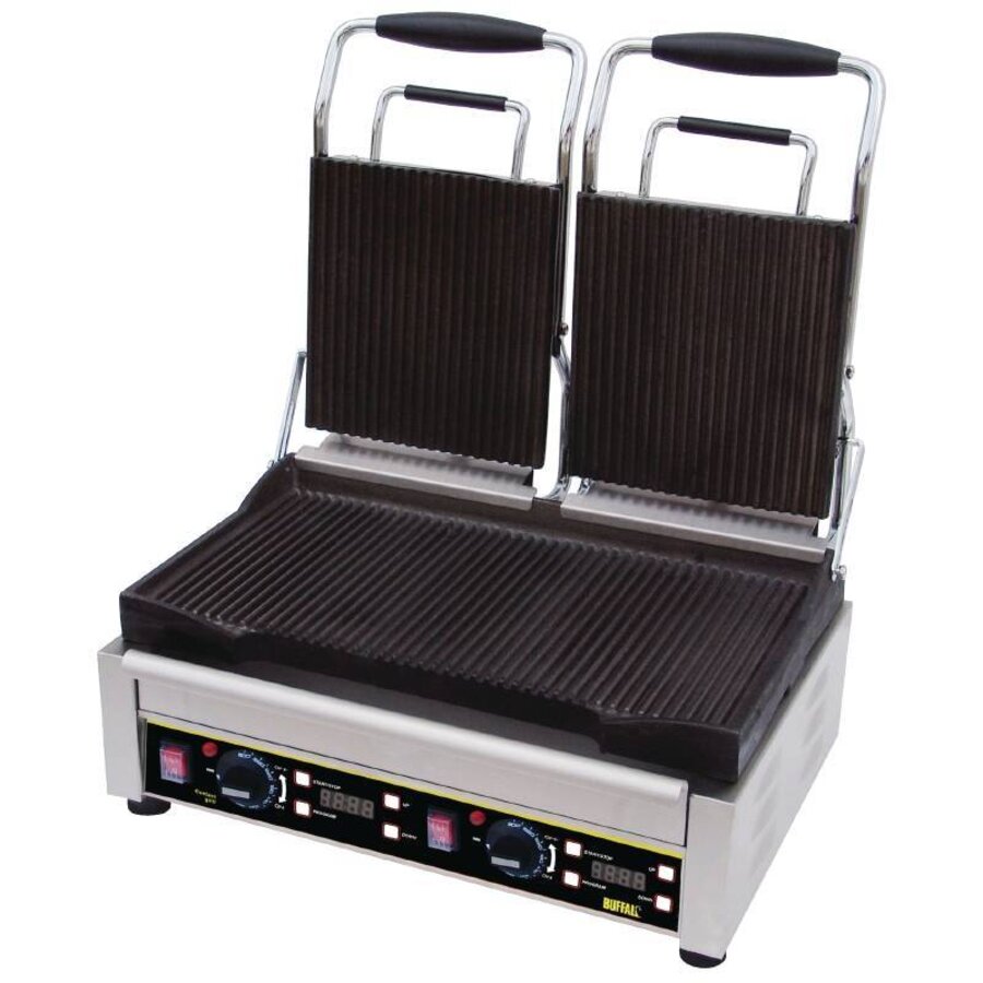 Professionele Contactgrill dubbel - Geribbeld