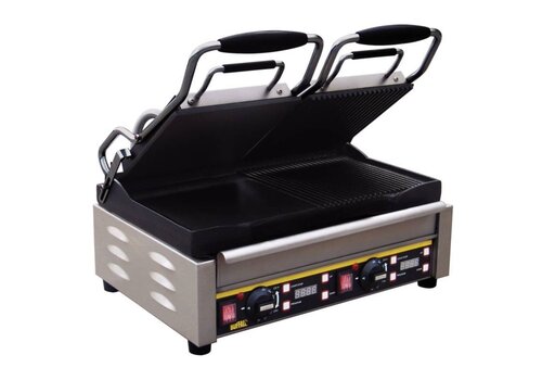  Buffalo Dubbele Contact Grill - Geribd /Glad 