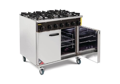  Buffalo Mobiel Professioneel Gasfornuis met Gasoven | 6 Branders 