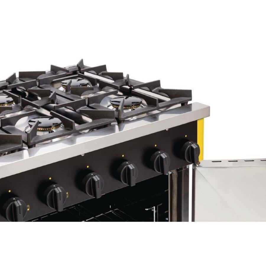 Mobiel Professioneel Gasfornuis met Gasoven | 6 Branders