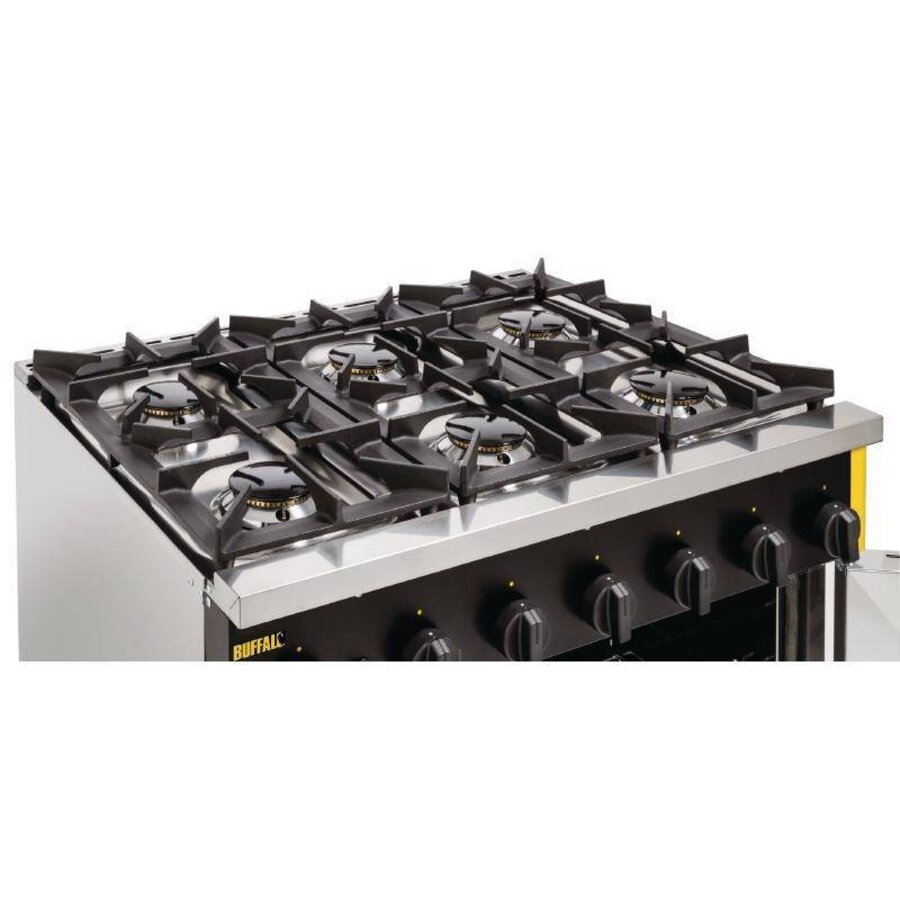 Mobiel Professioneel Gasfornuis met Gasoven | 6 Branders